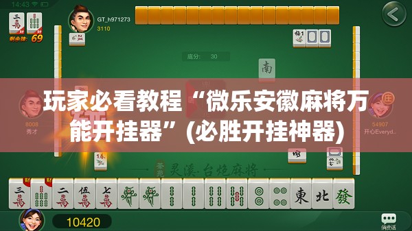 玩家必看教程“微乐安徽麻将万能开挂器”(必胜开挂神器)