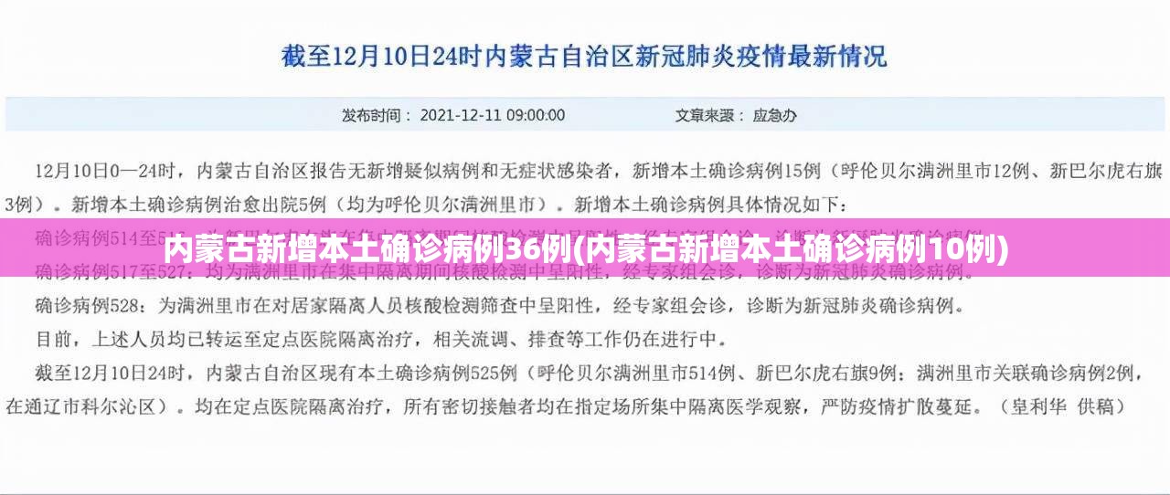 内蒙古新增本土确诊病例36例(内蒙古新增本土确诊病例10例)