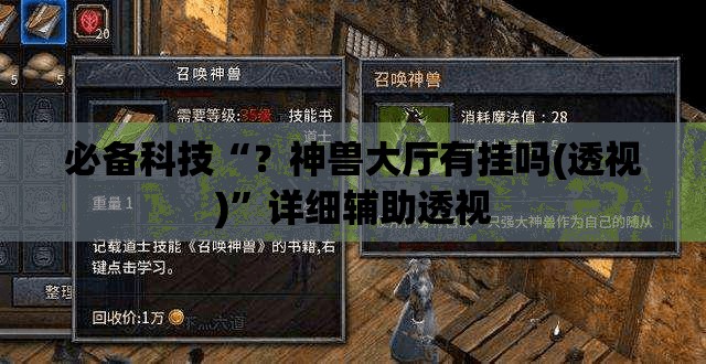 必备科技“？神兽大厅有挂吗(透视)”详细辅助透视