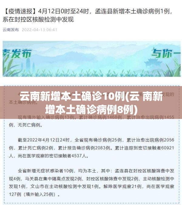 云南新增本土确诊10例(云 南新增本土确诊病例8例)