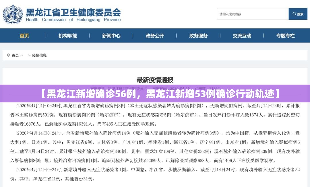 【黑龙江新增确诊56例，黑龙江新增53例确诊行动轨迹】