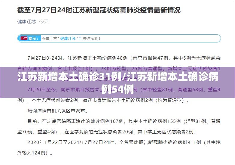 江苏新增本土确诊31例/江苏新增本土确诊病例54例