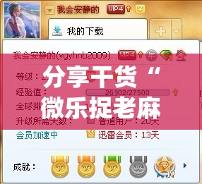 分享干货“微乐捉老麻子麻将有没有挂”(原来确实是有插件)