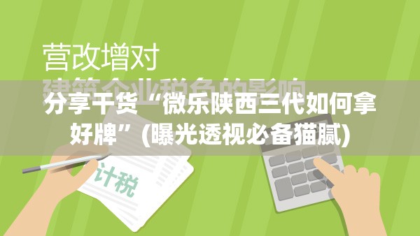 分享干货“微乐陕西三代如何拿好牌”(曝光透视必备猫腻)