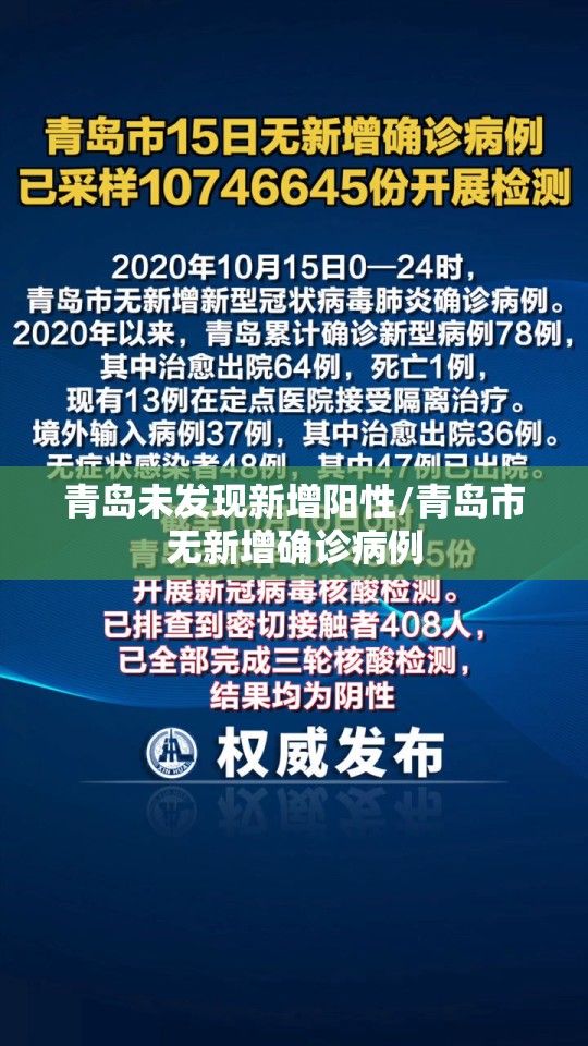 青岛未发现新增阳性/青岛市无新增确诊病例 青岛未发现新增阳性/青岛市无新增确诊病例
