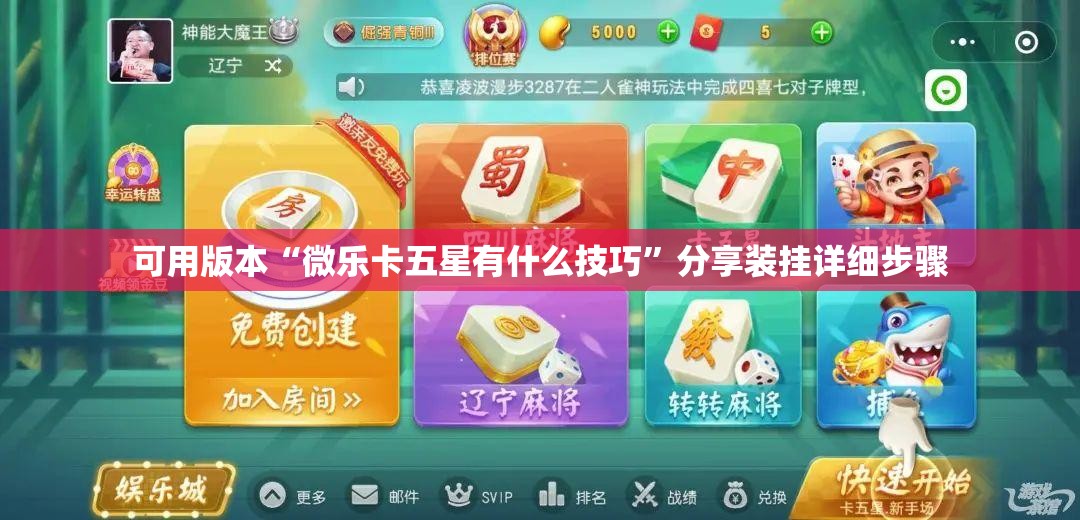 可用版本“微乐卡五星有什么技巧”分享装挂详细步骤