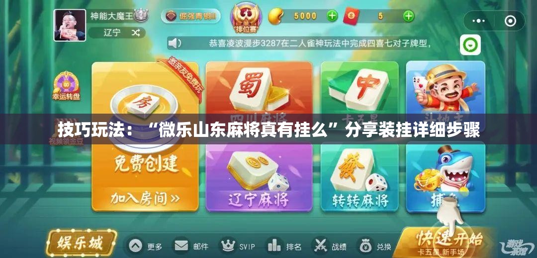 技巧玩法：“微乐山东麻将真有挂么”分享装挂详细步骤