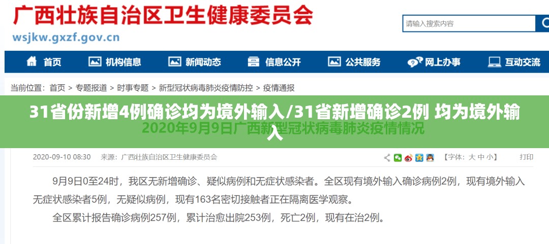31省份新增4例确诊均为境外输入/31省新增确诊2例 均为境外输入