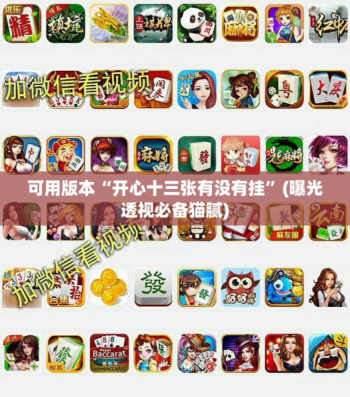 可用版本“开心十三张有没有挂”(曝光透视必备猫腻) 可用版本“开心十三张有没有挂”(曝光透视必备猫腻)