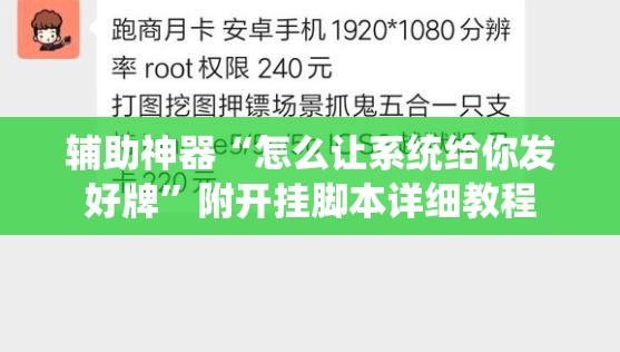 辅助神器“怎么让系统给你发好牌”附开挂脚本详细教程