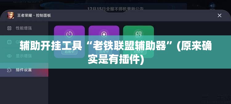 辅助开挂工具“老铁联盟辅助器”(原来确实是有插件)