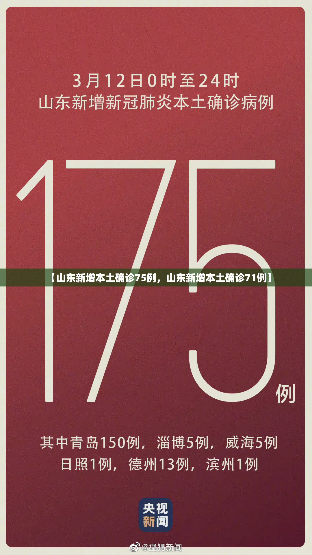 【山东新增本土确诊75例，山东新增本土确诊71例】