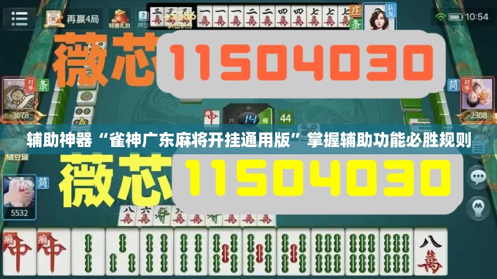 辅助神器“雀神广东麻将开挂通用版”掌握辅助功能必胜规则