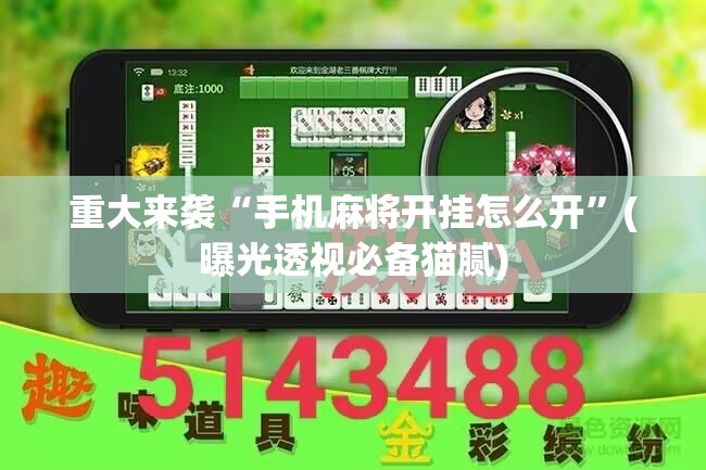重大来袭“手机麻将开挂怎么开”(曝光透视必备猫腻) 重大来袭“手机麻将开挂怎么开”(曝光透视必备猫腻)