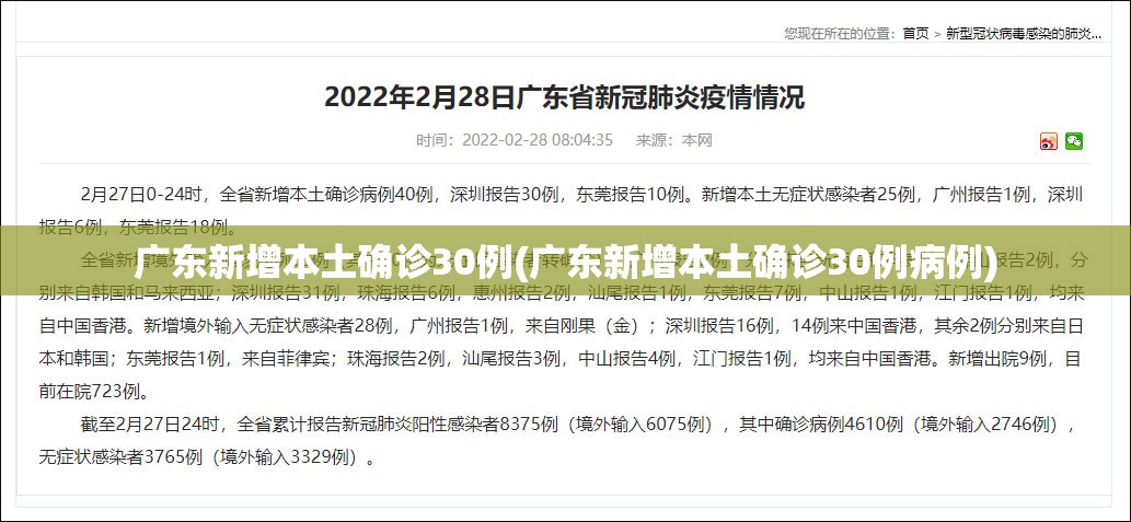 广东新增本土确诊30例(广东新增本土确诊30例病例)