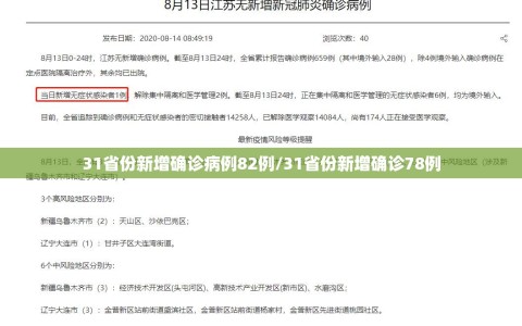 31省份新增确诊病例82例/31省份新增确诊78例