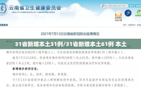 31省新增本土31例/31省新增本土61例 本土