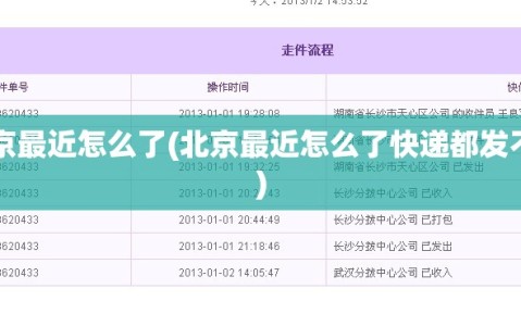 北京最近怎么了(北京最近怎么了快递都发不了)