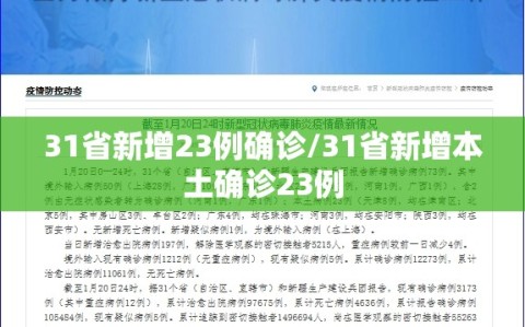 31省新增23例确诊/31省新增本土确诊23例
