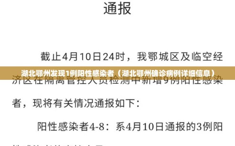 湖北鄂州发现1例阳性感染者（湖北鄂州确诊病例详细信息）