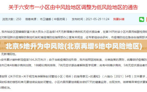 北京5地升为中风险(北京再增5地中风险地区)