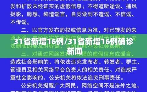 31省新增16例/31省新增16例确诊 新闻
