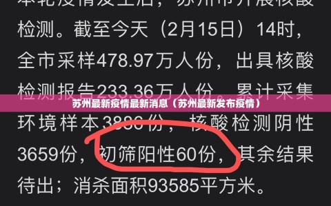 苏州最新疫情最新消息（苏州最新发布疫情）