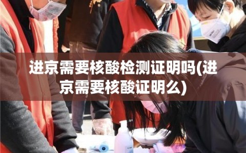 进京需要核酸检测证明吗(进京需要核酸证明么)
