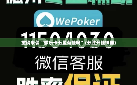 重磅来袭“微乐卡五星有挂吗”(必胜开挂神器)