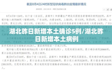 湖北昨日新增本土确诊5例/湖北昨日新增本土病例