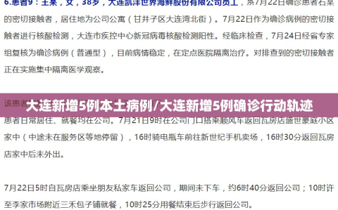 大连新增5例本土病例/大连新增5例确诊行动轨迹
