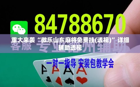 重大来袭“微乐山东麻将免费挂(透视)”详细辅助透视