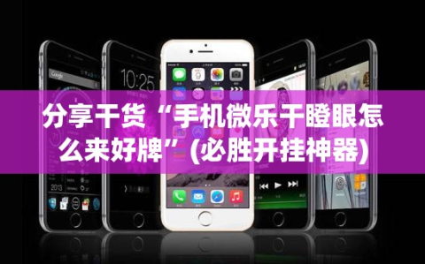 分享干货“手机微乐干瞪眼怎么来好牌”(必胜开挂神器)