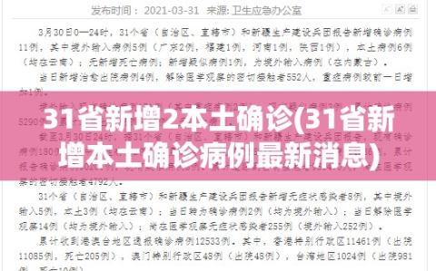 31省新增2本土确诊(31省新增本土确诊病例最新消息)
