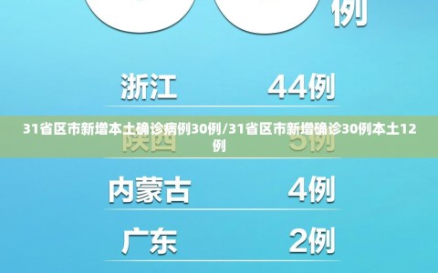 31省区市新增本土确诊病例30例/31省区市新增确诊30例本土12例
