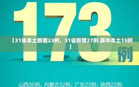 【31省本土新增23例，31省新增27例 其中本土15例】