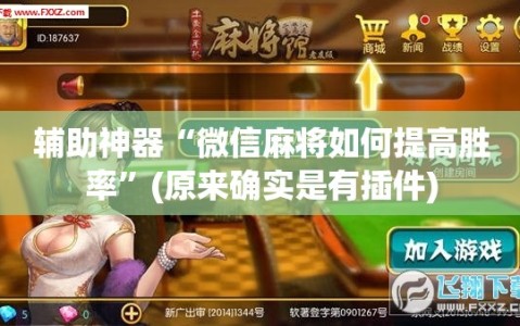 辅助神器“微信麻将如何提高胜率”(原来确实是有插件)