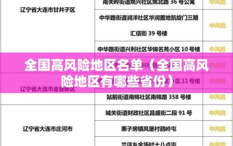 全国高风险地区名单（全国高风险地区有哪些省份）