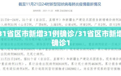 31省区市新增31例确诊/31省区市新增确诊1