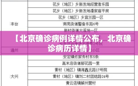 【北京确诊病例详情公布，北京确诊病历详情】
