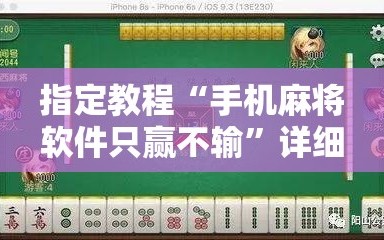 指定教程“手机麻将软件只赢不输”详细开挂玩法