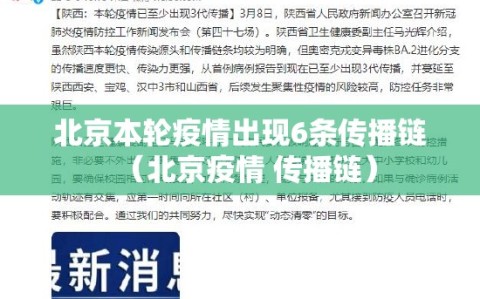 北京本轮疫情出现6条传播链（北京疫情 传播链）