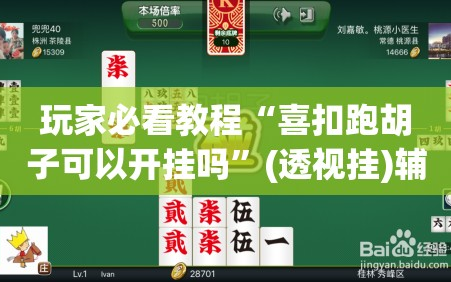 玩家必看教程“喜扣跑胡子可以开挂吗”(透视挂)辅助透视教程