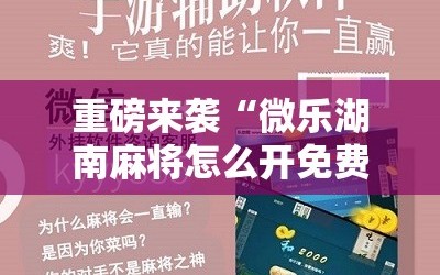 重磅来袭“微乐湖南麻将怎么开免费的挂”通用版下载教程!