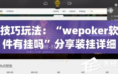 技巧玩法：“wepoker软件有挂吗”分享装挂详细步骤