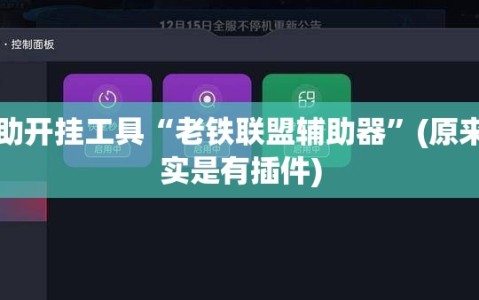辅助开挂工具“老铁联盟辅助器”(原来确实是有插件)