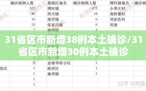 31省区市新增38例本土确诊/31省区市新增30例本土确诊