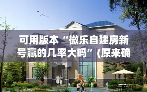 可用版本“微乐自建房新号赢的几率大吗”(原来确实是有插件)