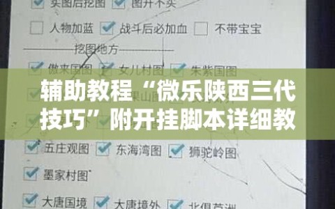 辅助教程“微乐陕西三代技巧”附开挂脚本详细教程