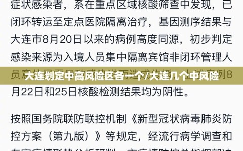 大连划定中高风险区各一个/大连几个中风险